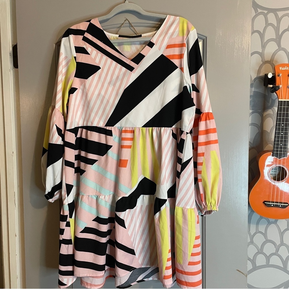 Colorful Geometric Mini Dress - Picture 9 of 9